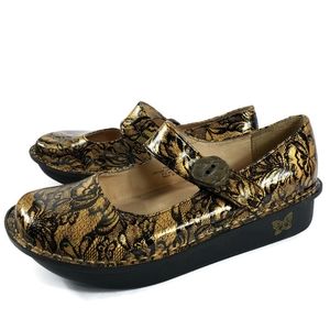 Alegria Paloma 324 clog gold and black size 39